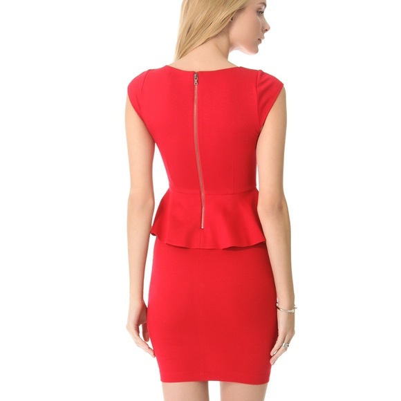 Alice + Olivia Red Victoria Peplum Dress - Picture 2 of 8